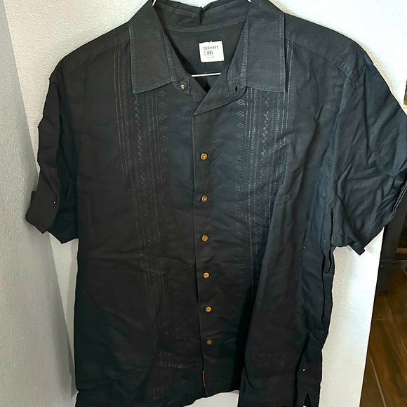 Old Navy Other - Old Navy Men’s Short-sleeve Button Casual Shirt, Black, XXL, 55% Linen 45%Cotton